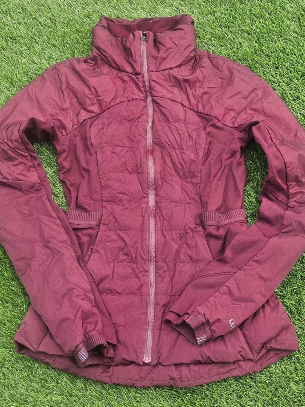 lululemon athletica Quilted Zip-Up Jacket in Burgundy
